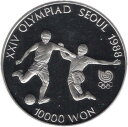 【プルーフ】 韓国 ソウルオリンピック 第4次 サッカー 10000ウォンプルーフ銀貨 1988年