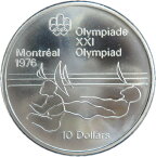 カナダ モントリオールオリンピック「セイリング」記念10ドル銀貨 1975年 【銀貨】