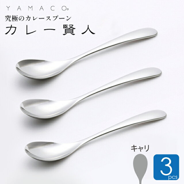 ヤマコ カトラリー カレースプーン キャリ 3本セット カレー賢人 送料無料 燕三条 YAMACO ヤマコ ステンレス 山崎金属工業 アウトドア キャンプ プレゼント スプーン プレゼント