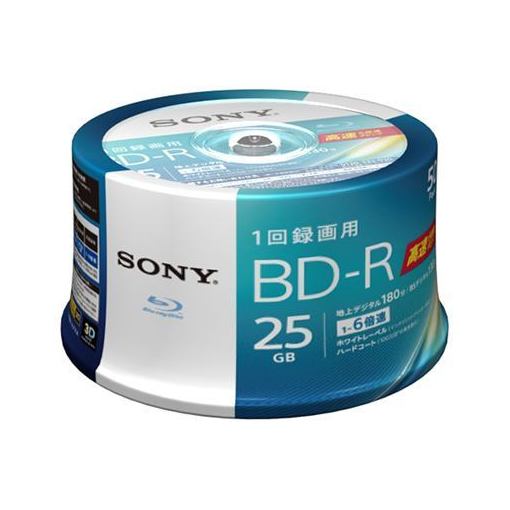 ソニー 50BNR1VJPP6 6倍速対応BD-R 25GB 50枚パック