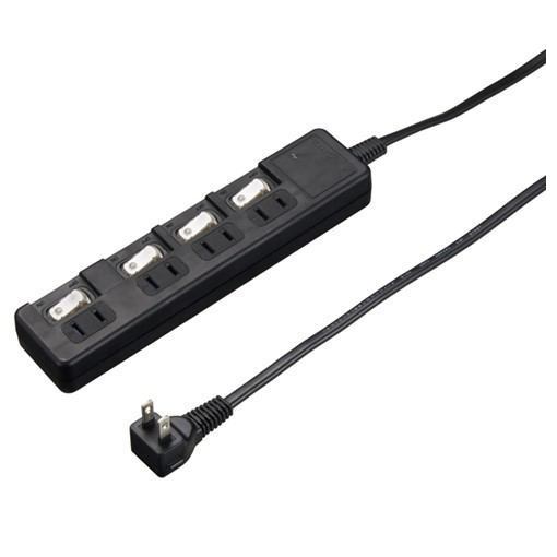 ヤザワ H8KS442BK 雷ガード付4個口節電タップ 2m ブラック