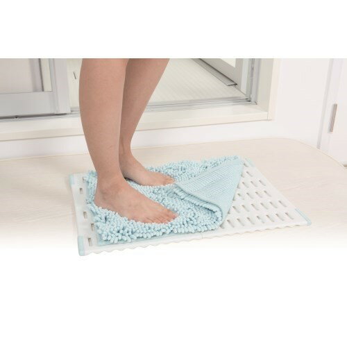 [幅57×奥行41cm] サラ＆カラバスマット干しボード すのこ バツグンの通気性 山崎産業 ホワイト