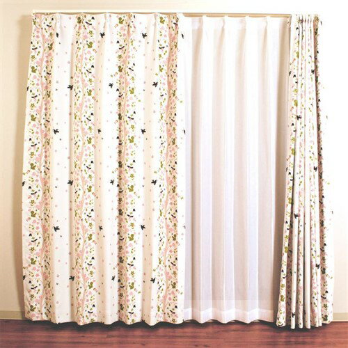 [100×178]遮光カーテンボスカート ピンク 2枚入 形状記憶加工 ウォッシャブル