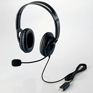 エレコム HS-HP28UBK USBヘッドセット(両耳大型オーバーヘッドタイプ) ブラック