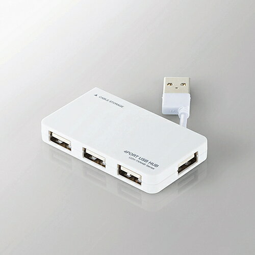 エレコム U2H-YKN4BWH USB2.0ハブ(ケーブル