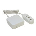 ラスタバナナ R12AC2A1C3A01WH AC充電器 USB-A×2+USB Type-C×1 3.4A 1.2m ホワイト(2)