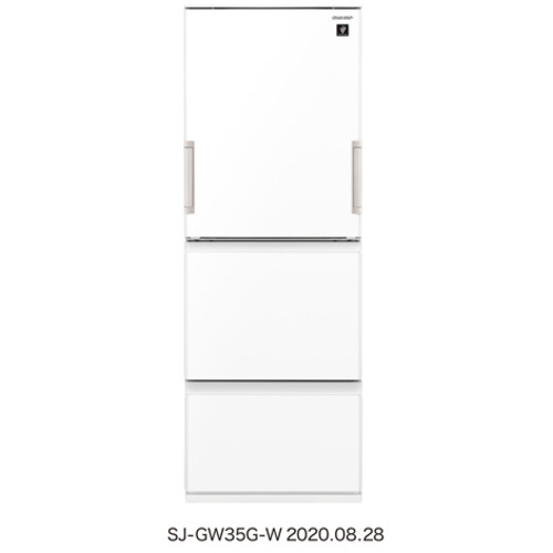 【無料長期保証】シャープ SJ-GW35G-W 3ドア プラズマクラスター冷蔵庫 (350L・どっちもドア) ホワイト系
