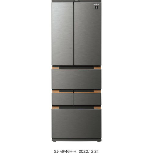 【***特別価格***】【無料長期保証】シャープ SJ-MF46H-H 6ドアプラズマクラスター冷蔵庫 (457L・フレンチドア) ダークメタル