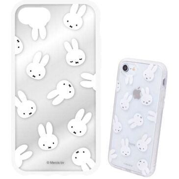 グルマンディーズ MF-127CL ミッフィー IIII fit Clear iPhoneSE(第2世代)/8/7/6s/6対応ケース フェイス総柄