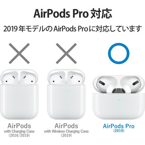 エレコム AVA-AP2UC2CR AirPods Pro対応アクセサリ ソフトケース カラビナ付 クリア