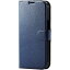 エレコム PM-A21CPLFU2NV iPhone 13 Pro レザーケース 手帳型 UltraSlim 薄型 磁石付き ステッチ ネイビー