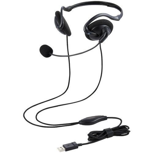 エレコム HS-NB06UBK 有線ヘッドセット ネックバンド型 折りたたみ式 USB 両耳 ブラック エレコム HS-NB06UBK 有線ヘッドセット ネックバンド型 折りたたみ式 USB 両耳 ブラック