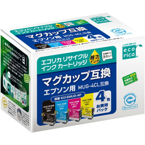 エレコム ECI-EMUG-4P エコリカインク EPSON MUG-4CL 4色パック