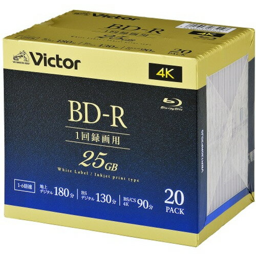 ڿ侩ʡVictor VBR130RP20J5 ӥǥ 6® BD-R 20ѥå 25GB 130ʬ