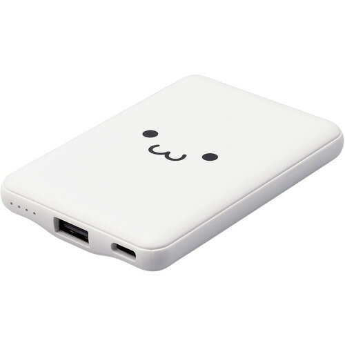 モバイルバッテリー（3000円程度） エレコム DE-C37-5000WF モバイルバッテリー／リチウムイオン電池／おまかせ充電対応／12W対応／USB-A出力1ポート／Type-C入力5000mAh／ホワイトフェイス DEC375000WF