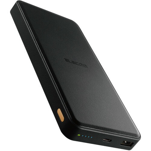 エレコム DE-C39-12000BK モバイルバッテリー 12000mAh PD対応 20W 入出力(TypeC×1) 出力(USBA×1) おまかせ充電 ブラック