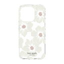 kate spade new york KSIPH-223-HHCCS 2022 iPhone 14 Pro用スマートフォンケース [ Hollyhock Floral Clear Cream with Stones ] クリア