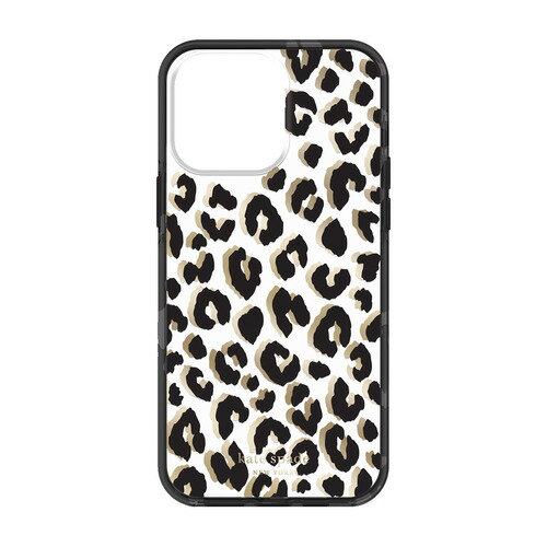 kate spade new york KSIPH-225-CTLB 2022 iPhone 14 Pro Maxѥޡȥե󥱡 [ City Leopard Black Gold Foil Clear ] ꥢ