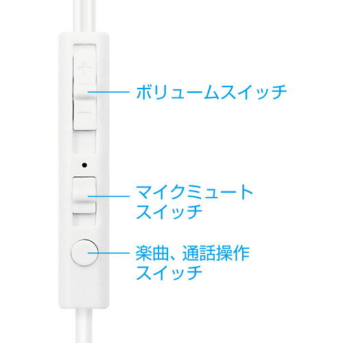 LUCILLA HPRE03SL ミュート機能搭載マイク付きイヤホン