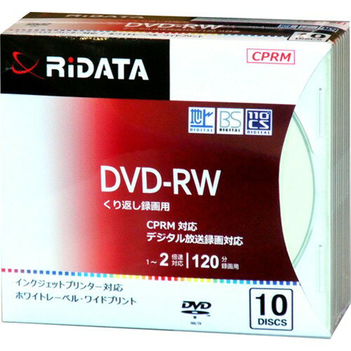RiDATA DVD-RW120.10P SC A 録画用DVD-RW 5mmスリムケース10枚入 RiDATA DVD-RW120.10P SC A 録画用DVD-RW 5mmスリムケース10枚入