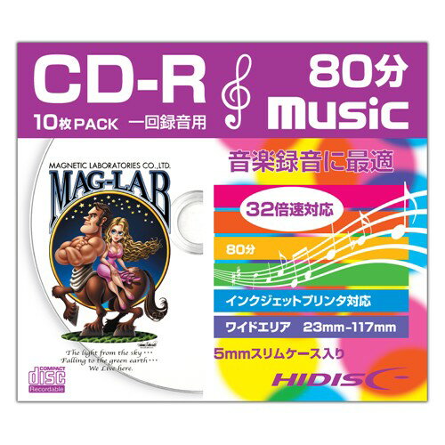 HIDISC HDCR80GMP10SC 音楽用CD-R スリムケ