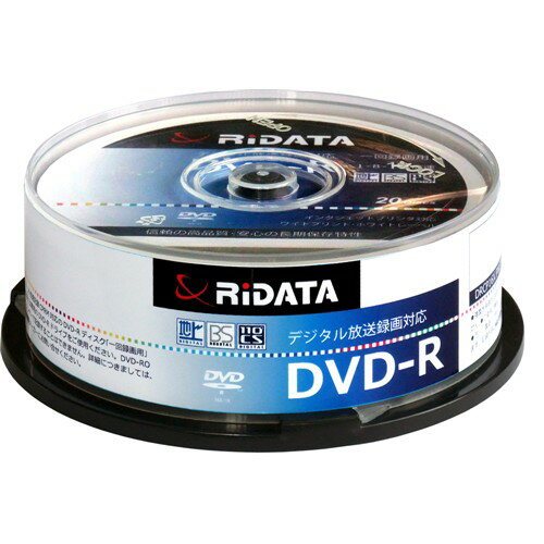 RiDATA DRCP16XPW20RDD 一回録画用DVD-R　ワイドプリントレーベルディスク 1〜16倍速　4.7GB 20枚スピンドルケース発売日： 2016年07月01日●美しい印刷が可能な「ワイドプリントホワイトレーベル」を採用●インクジェットプリンター対応●信頼の高品質、安心の長期保存性を実現●一回録画、16倍速記録対応規格DVD-R録画タイプ一回録画記憶容量4.7GB（1層）入数20枚倍速1-16倍