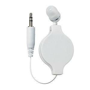 ELPA RE-STKM01-W カナル型 片耳イヤホン 地デジTV用 コード巻取式 1.2m ホワイト