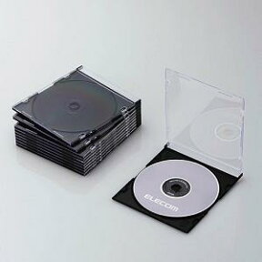 エレコム CCD-JSCS10BK Blu-ray／DVD／CDケース(スリム／PS／1枚収納) ブラック
