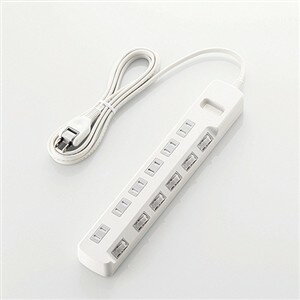 エレコム T-K6A-2625WH ほこり防止シャッター付 雷ガードタップ 2.5m