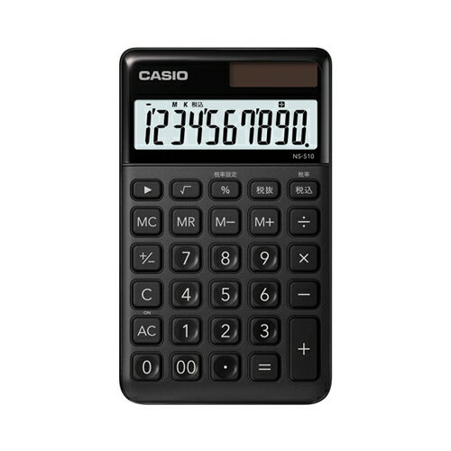 カシオ NS-S10-BK-N スタイリッシュ電卓(10桁) ブラック カシオ NS-S10-BK-N スタイリッシュ電卓(10桁) ブラック