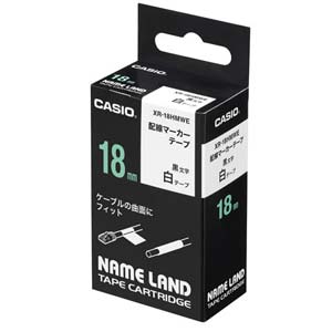 カシオ XR-18HMWE ネームランド 配線マーカーテープ （18mm幅／黒文字）発売日：2014年09月12日●工事現場、電気系やネットワーク配線に最適な配線マーカーテープ●LANケーブル、USBケーブル、コンセントにも綺麗に貼り付け●伸張性があり、曲面へフィット。強粘着で剥がれない【仕様】テープ長：5.5m配線マーカーテープ 白／黒文字テープ幅：18mm