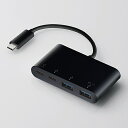 USBハブ エレコム Type-C U3HC-A423P5BK USB Type-Cコネクタ搭載USBハブ PD対応 ブラック(2)