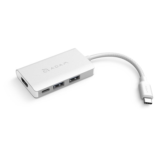 ADAM elements AAPADHUBA01MSL USB Type-C用 2ポートハブ／PD／HDMI変換アダプター ADAM elements CASA Hub A01M Silver