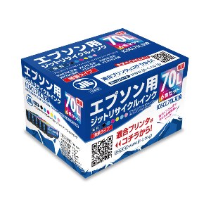 インク ジット カートリッジ JITKE70L6P EPSON：IC6CL70L（増量）（6色パック）対応 リサイクルインクカートリッジ 目印：さくらんぼ