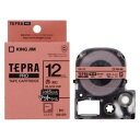キングジム 「TEPRA(テプラ)PRO」マットラベル 赤(薄紅)/黒文字 12mm