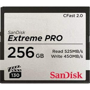 SanDisk SDCFSP-256G-J46D 256GB SanDiskエクストリームプロ CFast2.0 カードプロカメラマンによる次世代の放送制作、映画撮影、写真撮影に適したExtreme PRO CFast 2.0 カードに転送速度 最大525MB/秒の256GB が新登場。●読取り最大525MB/秒、書込み最大450MB/秒でデータ転送可能なハイパフォーマンス カード●最高クラスの高解像度カメラで、4K動画、フルHD動画の撮影や写真撮影などが可能なVPG130対応●データ復旧ソフト「レスキュープロ&#174; デラックス」1年間利用特典付き●信頼の無期限保証