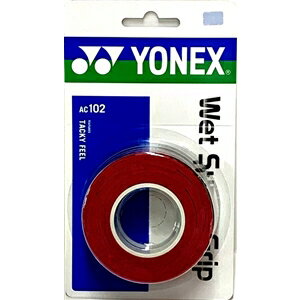 ヨネックス AC102 ウェットスーパーグリップ（3本入） ワインレッド