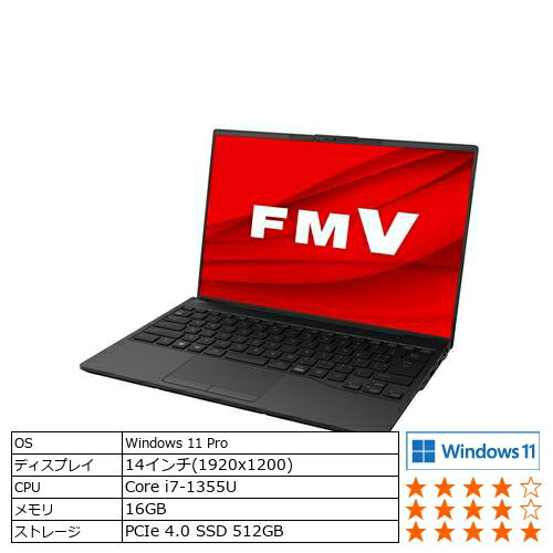 ڿ侩ʡٻ FMV LIFEBOOK UH FMVUXH1B [ 14in | 1920x1200 | Core i7-1355U | 16GB | 512GB | Win11 Pro | Office | ԥȥ֥å ]