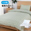 ［シングル］ヤマダオリジナル　すぐに使える寝具ベッド用6点セット グリーンチェック　コットン　抗菌防臭加工