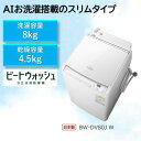 【無料長期保証】日立 BW-DV80J 縦型洗濯乾燥機 (洗濯8.0kg 乾燥4.5kg) ホワイト