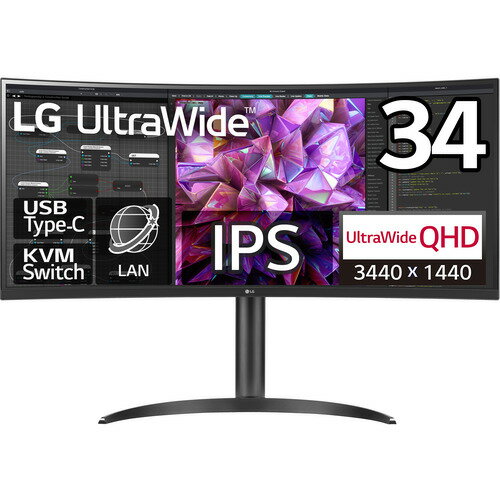 LG 34WQ75C-B Ȗʌ^EgCh(TM)j^[ 34^ LG UltraWide(TM) 3440~1440 21:9 IPS