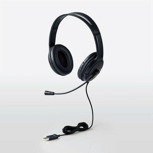 エレコム HS-HP07SUBK 指向性マイク ノイズキャンセリング 大型ヘッドセット USB HSHP07SUBK