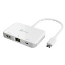 j5create JCA351 USB-C HDMI LAN PD変換アダプター ホワイト 発売日：2022年9月2日●USB-C to PD+HDMI+LAN 3in1 マルチアダプターUSB Type-Cを備えたパソコン、タブレット、スマートフォンから3種類端子(有線LAN、HDMI、PD充電)を変換できる3in1マルチアダプターです。別売りのPD充電器を本機を通じて端末に充電しながら、HDMI大画面を増設して、安定した有線LANケーブル接続することができます。コンパクトな筐体に3つのケーブルを一台に集約して、会社、自宅、出張先までも便利性の高い製品です。●製品概要USB Type-Cコネクターを搭載したパソコンから4K UHD HDMI+有線LAN+Power Delivery 100W供給できるUSB-Cマルチアダプターです。Windows/macOS/ChromeOS対応。●高画質/4K UHD対応最大表示解像度4K30Hzに対応し、簡単に高画質の大画面サブモニターを増設できます。●Power Delivery100W別売りのPD充電をUSB Type-Cポートに挿せばパソコンをPD充電することができます。●有線LAN対応Wifi接続のインターネットより安定した有線回線で接続することができます。●幅広い互換性Windows/macOS/ChromeOSに対応しています。USB Type-Cポートを備えるiPad mini/iPad Air/iPad Pro/アンドロイド端末でも利用可能です。&nbsp;【仕様】システム要件・注意事項：※対応OS：Windows10/11、macOS、ChromeOS、Android、iPadOS、※USB Type-Cを備えるホスト側がDisplayPort Alt modeとPower Deliveryに対応している必要があります。※すべてのAndroid端末にはLAN接続に対応している保証ではありませんので、ご注意ください。ホスト(パソコンと接続側)：USB Type-C(オス)拡張ポート：HDMI 4K30Hzx1、USB-C PD100W充電ポートx1、ギガビット有線LAN(10/100/1000Mbps)) x1 給電方式：バスパワー/セルフパワー最大解像度：HDMI：4K 30Hz材質：プラスチック外形寸法(WxHxD)mm：本体：80x50x14mm/ケーブル：20cm重量：約52gパッケージ内容：JCA351本体、クイックインストールガイド、保証書保証期間：2年