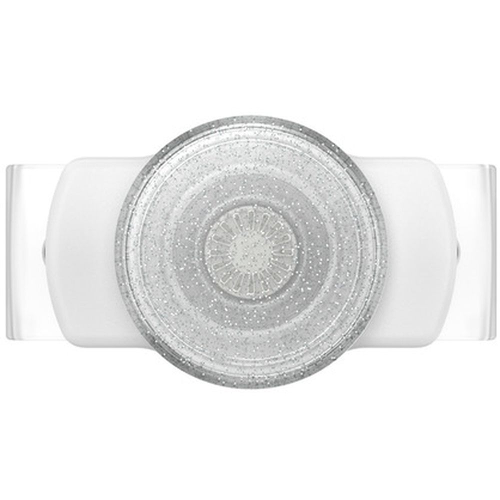 POPSOCKETS JAPAN Slide Stretch Clear Glitter Silver White with SQUARE Edges 806134