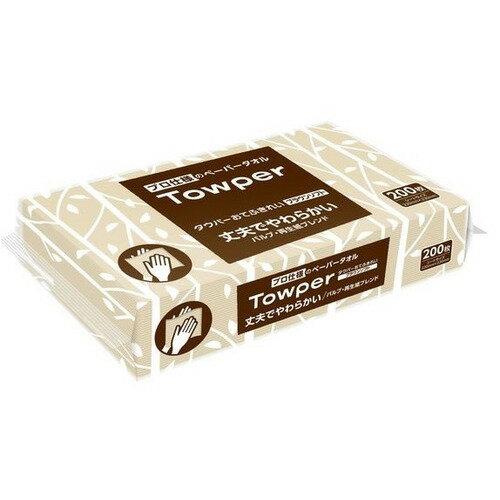 日本製紙クレシア Towper おてふきれい ブラウンソフトM 200枚