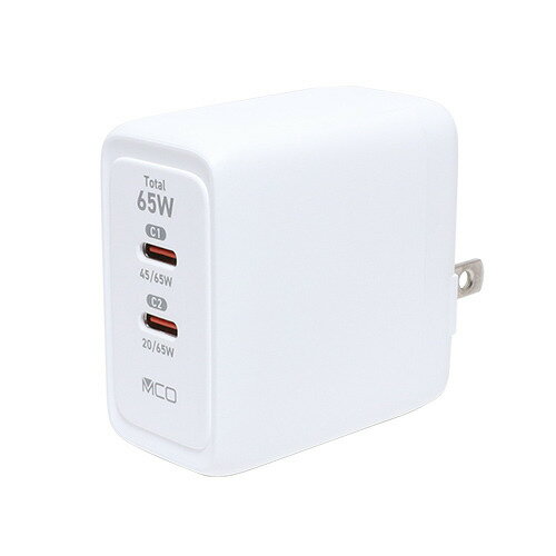 ミヨシ IPA-C08/WH USB PD 65W充電器 Type-C 2ポート ホワイト ミヨシ IPA-C08/WH USB PD 65W充電器 Type-C 2ポート ホワイト