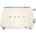 SMEG TSF01CRJP トースター クリーム●お好みの厚さまで4〜8枚切りまで対応可能。お好みの厚さのトーストを楽しめます。●焼き色調整ダイヤル焼き色と焼き加減を6段階11メモリーで細かく調整できます。パンを焼いている間はLEDライトが点灯し焼いている最中であることをお知らせします。●解凍モード冷凍したままのパンも解凍しながら美味しく焼き上げることができます。●ベーグルモード、追加焼きモードベーグルモードはパンの片面だけを焼くことができる機能。トーストはもちろん、ベーグルやイングリッシュマフィンなどに最適です。追加焼きモードは冷え切ってしまったトーストを温める時、焼き加減が不十分だった時にさらに焼き色を付けることができます。●取り外し簡単トレイステンレス製のパンくずトレイは取り外して丸洗いできるので、お手入れも簡単です。【仕様】本体サイズ：315（ボールレバーを含む325）x198x195mm本体重量：2.4kg消費電力：980Wトースター枚数：2枚