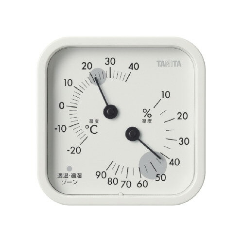タニタ TT-587IV アナログ温湿度計 アイボリー