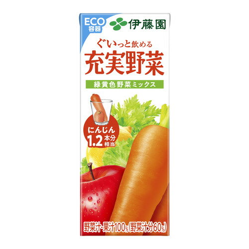 伊藤園 紙充実野菜緑黄色野菜ミックス 200ml x12【セ