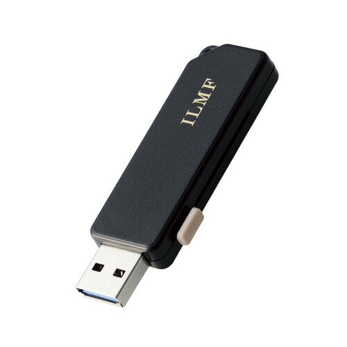 エレコム MF-ER3032GBK-IL USBメモリ 32GB USB3.2(Gen1) USB A スライドシャッター式 Windows Mac パソコン対応 ブラック